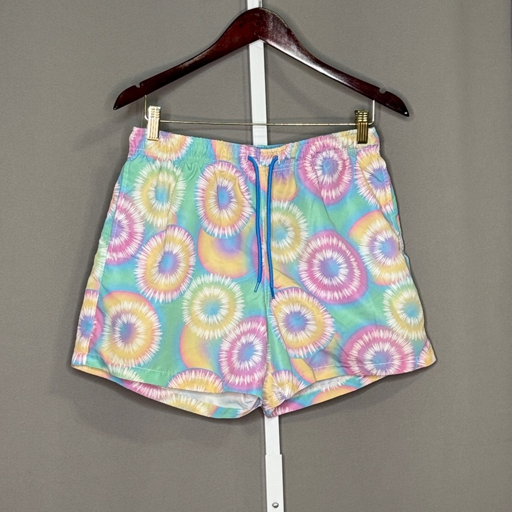 Happy Hour Men's Pastel Tie-Dye Swim Trunks Size Medium